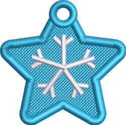 beginner-friendly christmas star machine embroidery pattern - FSL Star Snowflake for Winter Crafts