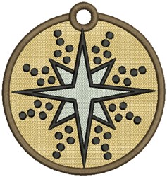 detailed compa machine embroidery pattern - FSL Starry Compass perfect for Keychains