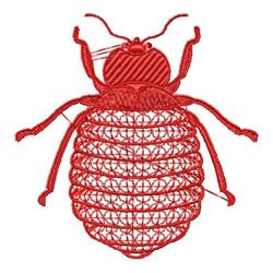 FSL stylized beetle in vibrant red featuring geometric forms and detailed legs, perfect for decorative use.