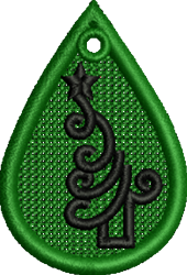 FSL Teardrop Tree - 4x4 tree quick stitch embroidery design for Tree Ornaments