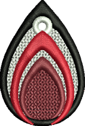 FSL Teardrops - 4x4 teardrop quick stitch machine embroidery design for Keychains