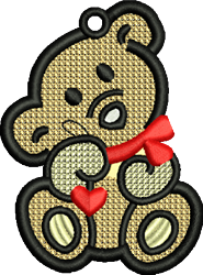 FSL Teddy Bear - 4x4 bear beginner-friendly embroidery design for collectibles