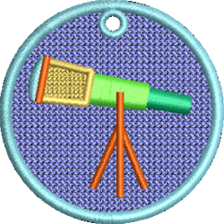 FSL Telescope - 4x4 telescope beginner-friendly embroidery design for Science Fair Badges