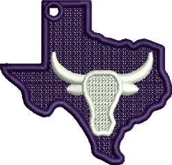 steer quick stitch machine digital embroidery - FSL Texas Steer perfect for Caps