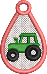 quick stitch tractor machine embroidery pattern - FSL Tractor perfect for Bag Tags
