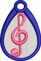 clef quick stitch machine embroidery - FSL Treble Clef for decorative pillow covers
