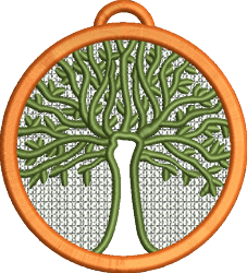 FSL Tree Ornament - 4x4 tree beginner-friendly embroidery design for wedding decorations