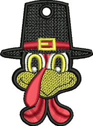 beginner-friendly bird machine embroidery pattern - FSL Turkey for kitchen aprons