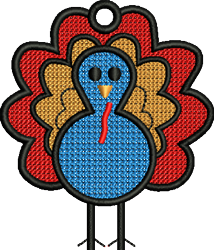 beginner-friendly bird machine embroidery pattern - FSL Turkey perfect for flags