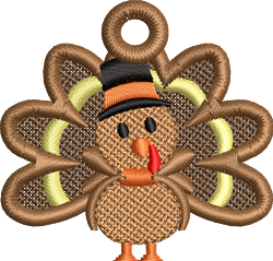FSL Turkey - 4x4 bird beginner-friendly machine embroidery design for Table Decor