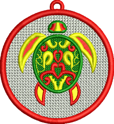 ornament beginner-friendly machine embroidery - FSL Turtle Ornament for Picnic Blankets