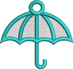 FSL Umbrella - 4x4 umbrella quick stitch machine embroidery design for Keychains