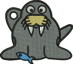 walru beginner-friendly machine embroidery - FSL Walrus perfect for reusable tote bags