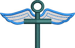 quick stitch angel machine embroidery pattern - FSL Winged Cross for Bag Charms