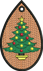 beginner-friendly christmas tree machine embroidery pattern - FSL Xmas Tree for Tree Ornaments