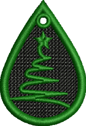 FSL Xmas Tree - 4x4 tree quick stitch embroidery design for decorative pillow covers