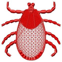 detailed tick FSL lace machine embroidery pattern - Lace Tick for Science Fair Displays