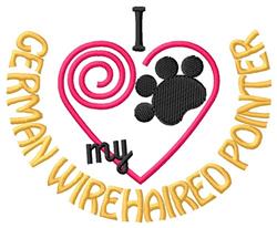 detailed puppy dog machine embroidery pattern - German Wirehaired Pointer for reusable tote bags