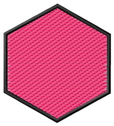 Hexagonal design in vibrant pink with a thin black border for modern embroidery applications.