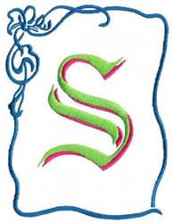 beginner-friendly monogram machine embroidery pattern - Monogram S for holiday gift bags
