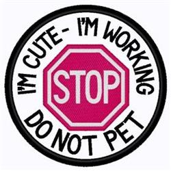 patch detailed machine digital embroidery - Stop Patch perfect for Dog Bandanas