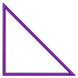 Triangular shape with a bold purple outline, featuring sharp angles in a minimalistic geometric design.