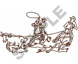TEAM ROPERS OUTLINE Embroidery Design | EmbroideryDesigns.com