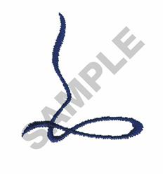Abstract line design in dark blue features smooth curves and loops for a minimalistic, modern style.
