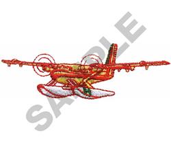 Vibrant airplane float design with colorful propellers and a striking yellow and red color scheme.
