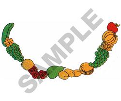 detailed leaf machine embroidery pattern - ASSORTED FRUIT for patchwork quilt blocks