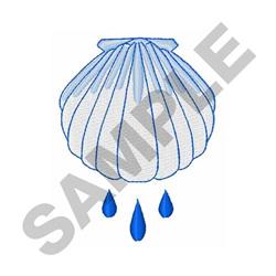 beginner-friendly shell machine embroidery pattern - BAPTISM SHELL for decorative pillow covers