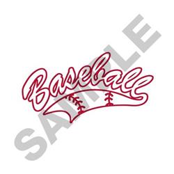 Casual baseball text in playful cursive font, featuring bold red colors and stylized baseball stitches, perfect for sports.