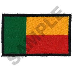 Benin flag patch showcasing green, yellow, and red horizontal sections with a bold black border.