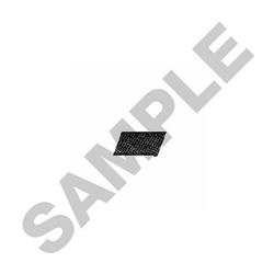Black rectangular design with a geometric pattern on a blank background in a modern, minimalistic style.