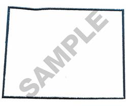Blank rectangular frame with a dark border, featuring a simple, clean design, suitable for minimalist machine embroidery.