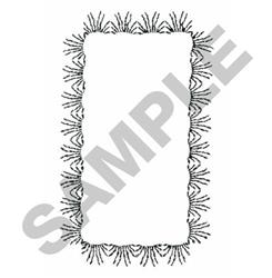 Blank rectangular frame with decorative stitch-like outlines, presented in black on a white background.