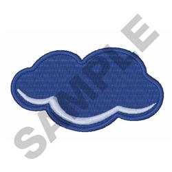 Stylized blue cloud with a smooth white outline, rounded shape, and minimalist design suitable for playful contexts.