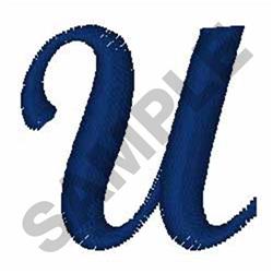 quick stitch font machine embroidery pattern - Bold Script Font U for kitchen aprons