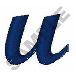 Bold Script Font u - 4x4 font quick stitch embroidery design for kitchen tea towels