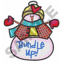 BUNDLE UP! - 4x4 snowman detailed machine embroidery design perfect for Kids Clothing
