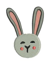 Cute bunny face with long pink-eared features, cheerful expression, perfect for spring and Easter celebrations.