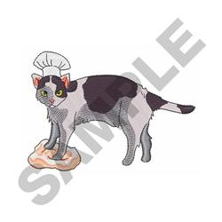 Cat Chef - 5x7 kitten detailed machine embroidery design perfect for kitchen tea towels