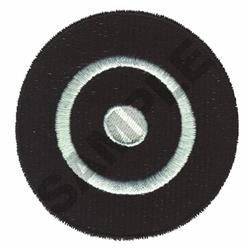 Circular design with simple, modern concentric circles on a black background, featuring a focal center detail.