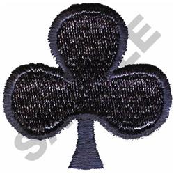 Simple dark clover leaf shape with smooth texture against a plain background, featuring bold lines.
