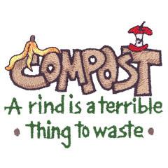 detailed compost machine embroidery pattern - COMPOST perfect for reusable tote bags