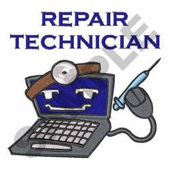 detailed technician machine embroidery pattern - COMPUTER TECHNICIAN for Office Supplies