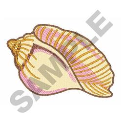 detailed summer shell machine embroidery pattern - CONCH SHELL for kitchen tea towels
