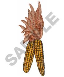 beginner-friendly leaf machine embroidery pattern - CORN perfect for kitchen tea towels