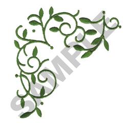 leaf beginner-friendly machine embroidery - Corner Leaf Scroll for kitchen aprons