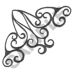 beginner-friendly scroll machine embroidery pattern - Corner Scroll for Headbands